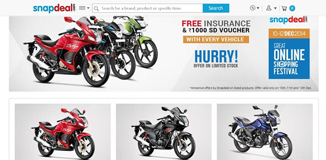 Hero Motocorp Products on Snapdeal