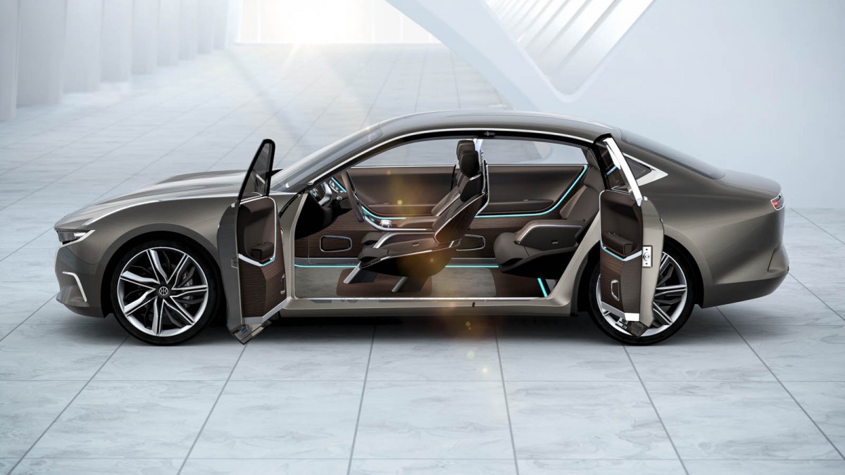 Hybrid Kinetic Group Displayed Pininfarina-Designed Electric Car Concepts H600 Sedan Interior 