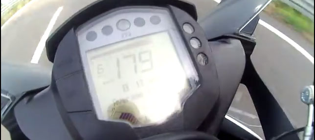 KTM RC 390's Speedo Showing top speed of 179 KMPH