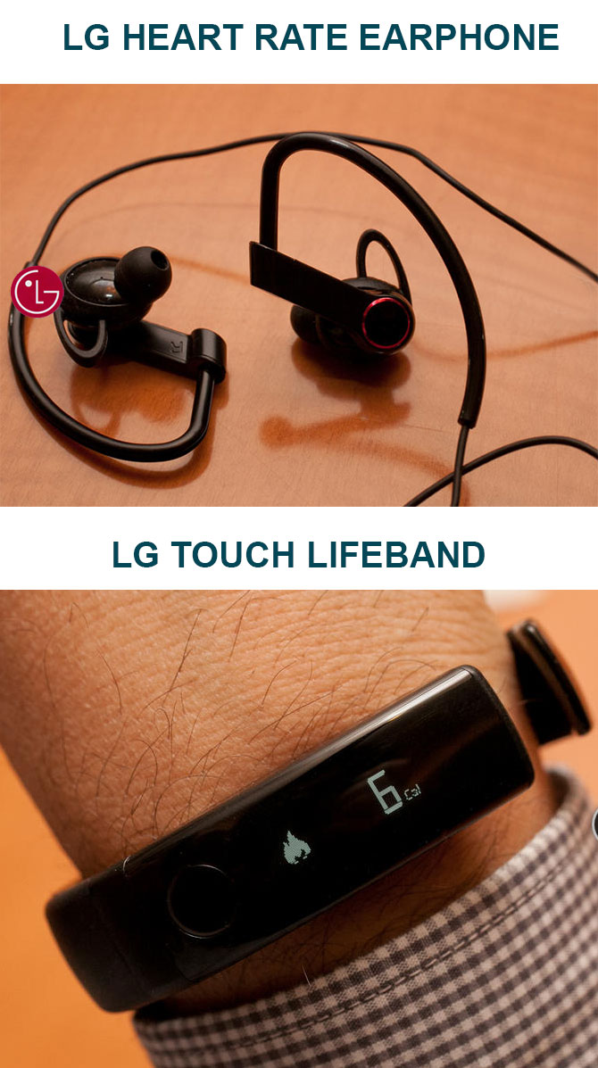 LG Lifeband Touch and Heart rate earphone