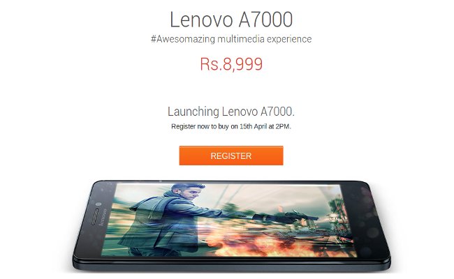 Lenovo A7000 Registration for Flash Sale