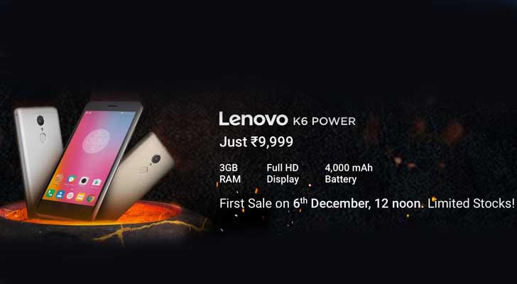 Lenovo K6 Power First Sale