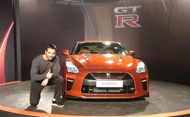 Nissan GT-R Launched in India John Abraham Poses with the Car