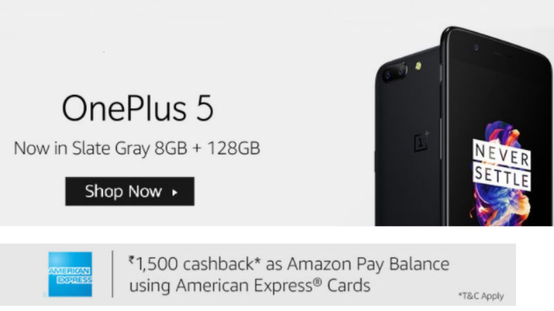 OnePlus 5 8GB RAM Slate Gray On Amazon
