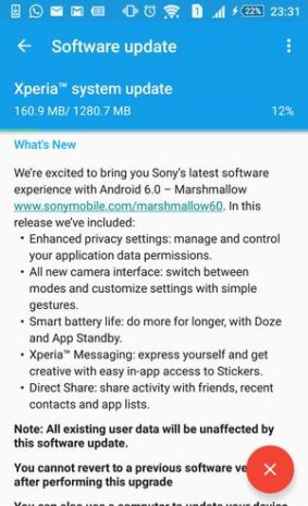 Sony Xperia Z5 Android 6.0. Marshmallow