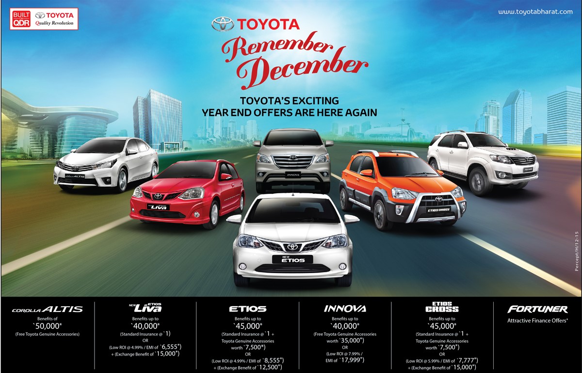 Toyota Diwali Offers and Discount on Cars