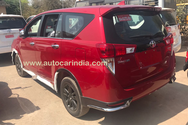 Toyota Innova Crysta Touring Sport in Wine Red Shade Side Rear Fascia