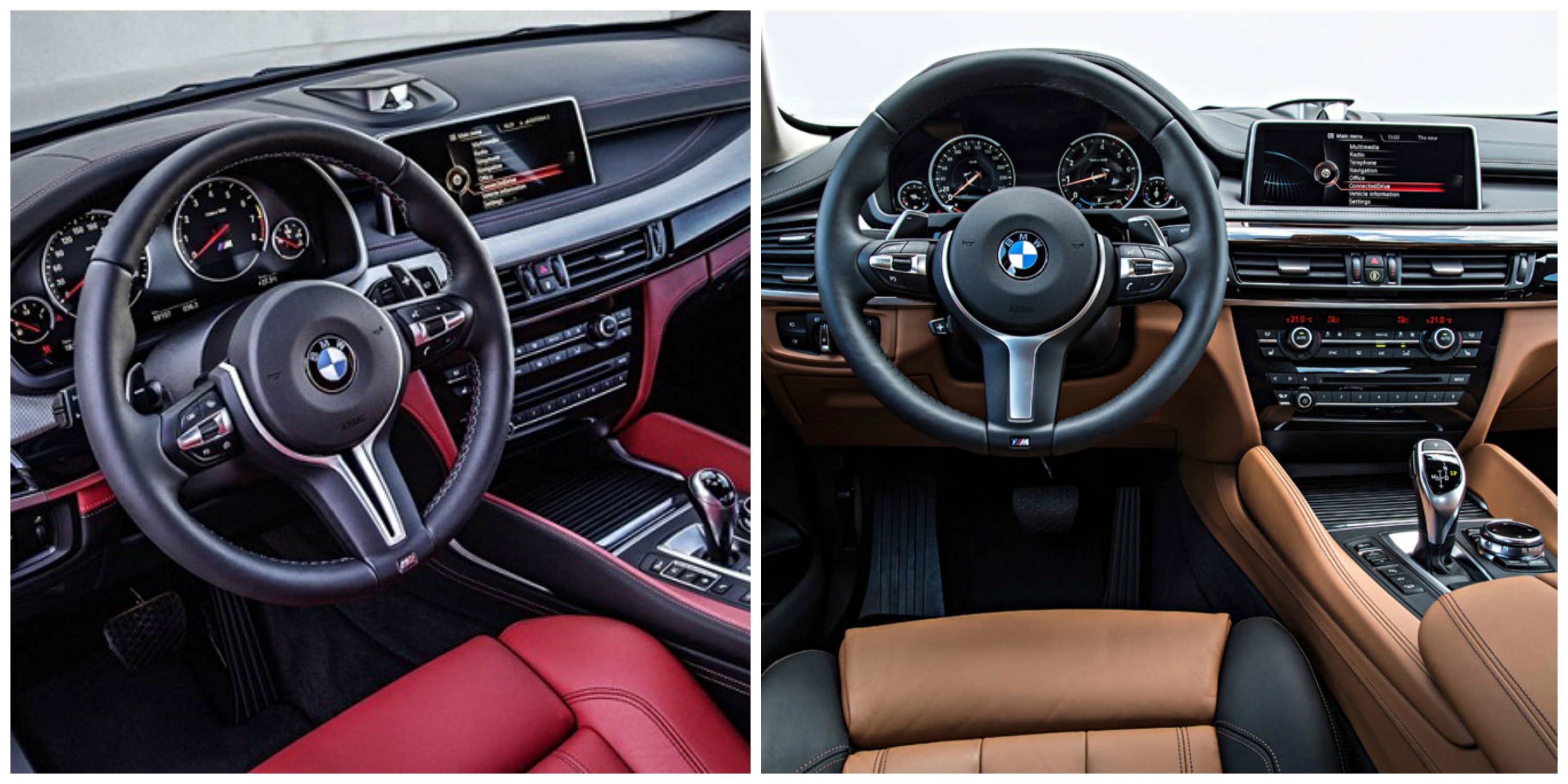 BMW X5 M (Left) and X6 M (right) interiors