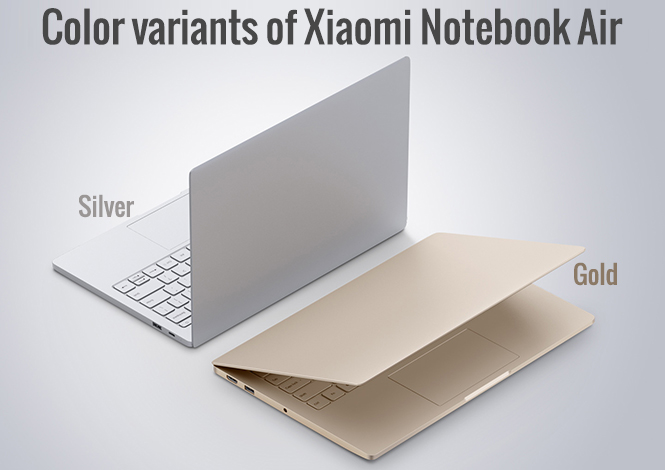 Color variants of Xiaomi Notebook Air