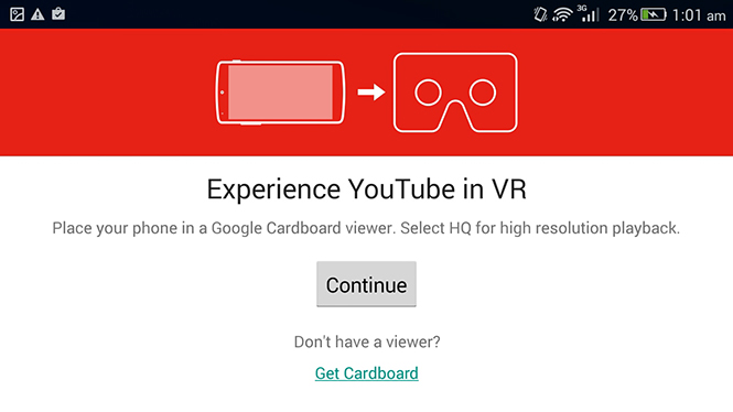 YouTube gets Google Cardboard support