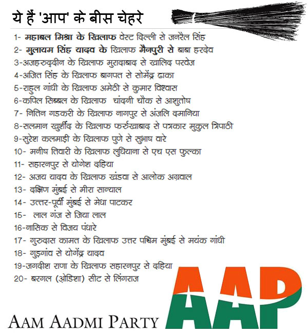 aap latest lok sabha list