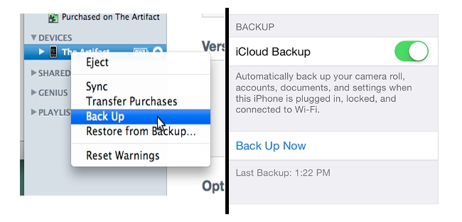 Bckup data before downloading iOS 8