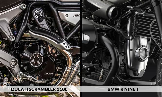 Ducati Scrambler 1100 vs BMW R nine T Engine