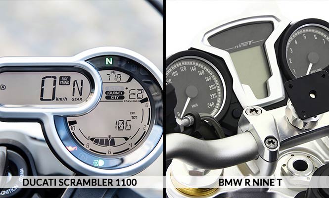 Ducati Scrambler 1100 vs BMW R nine T Meter
