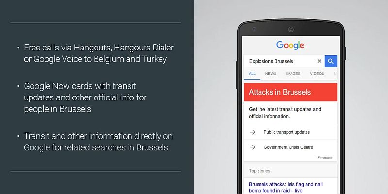 Google also vowed to offer people in and around Brussels with transit updates
