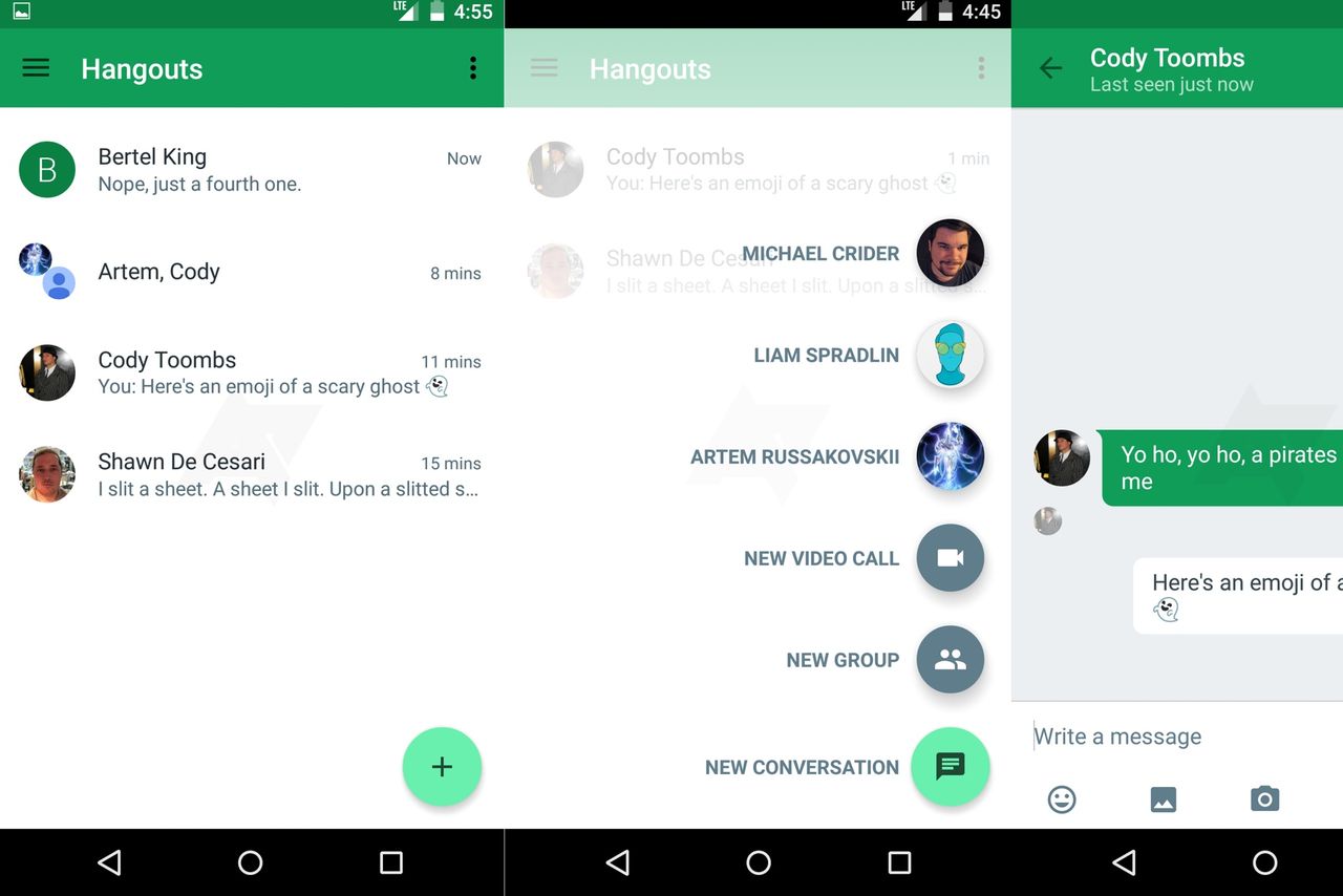 Both Android and iOS are accepting the Hangouts v11.0 overhaul