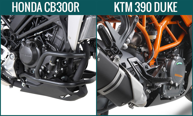 Honda CB300R vs KTM Duke 390 Engine