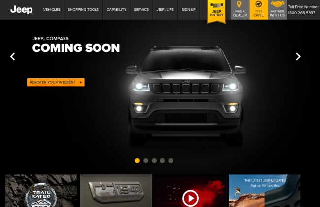 Upcoming Jeep Compass listed on its official Jeep India Website