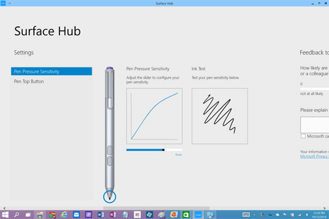 Pen Sensitivity Setings in Surface Hub