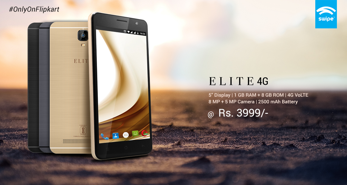 Swipe Elite 4G is now exclusively available via Flipkart