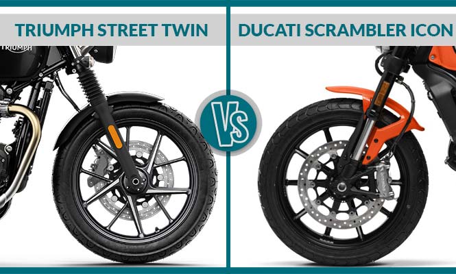 Triumph Street Twin vs Ducati Scrambler Icon Tyre