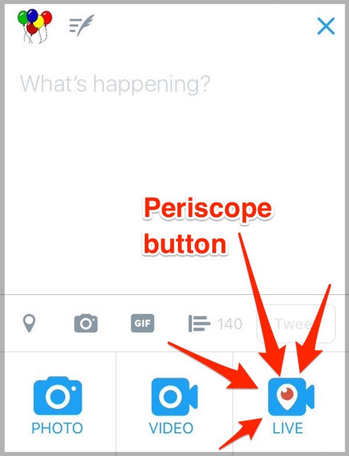 Twitter Go Live Periscope Button