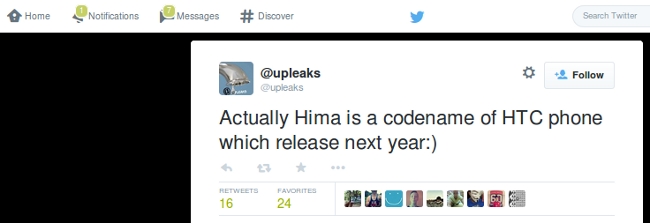 HTC Hima on Twitter