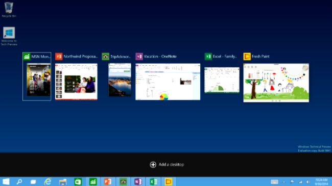 Windows 10 Task View Feature