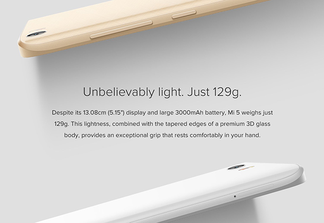 Xiaomi Mi 5 is lighter than Moto X Play